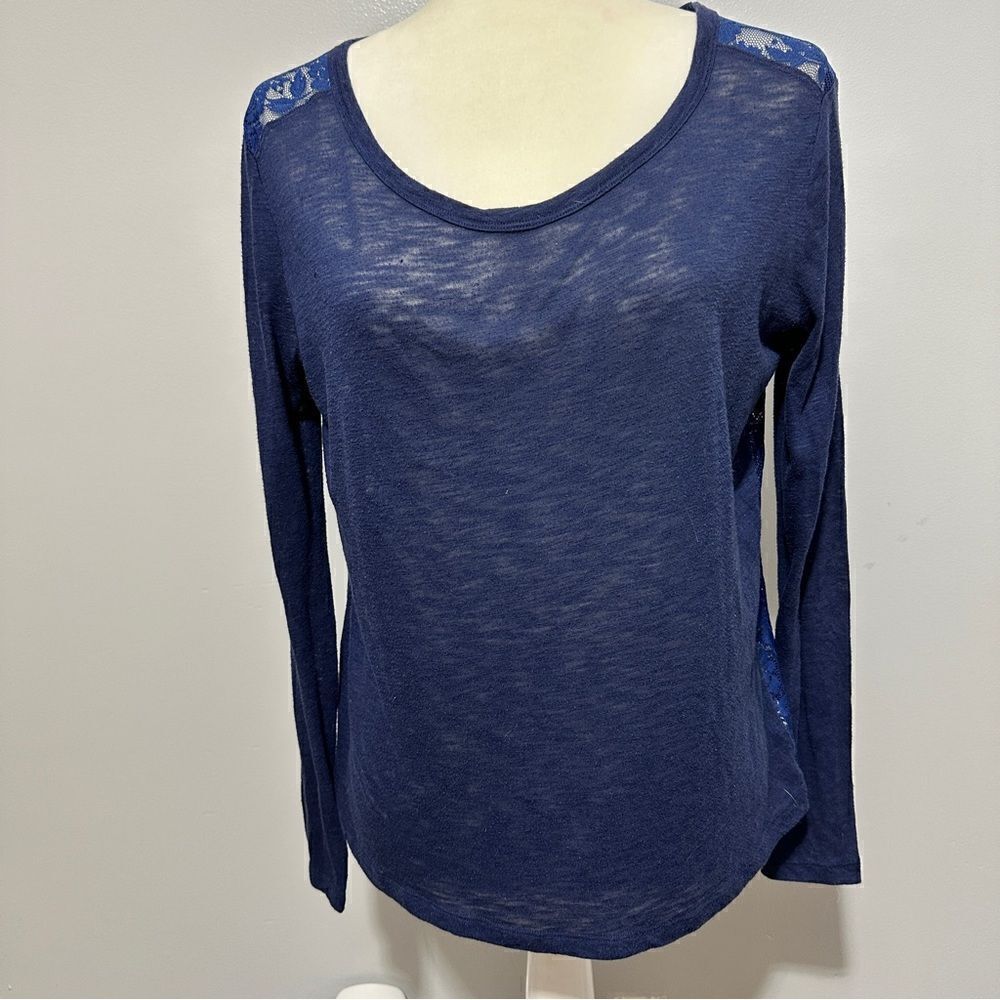 Aerie navy blue long sleeve with lace back size M